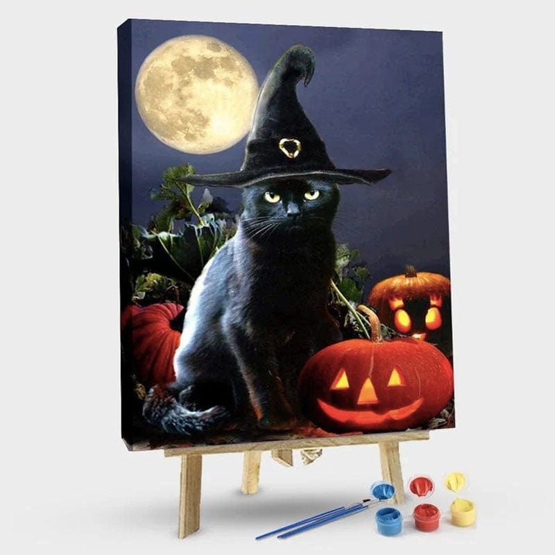 paintingnumberart 16"x20"/40x50cm / Without frame Paint By Numbers Kit – Black Cat 2