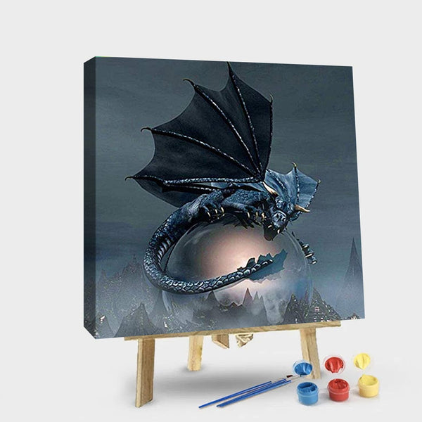paintingnumberart 16"x20"/40x50cm / Without frame Paint By Numbers Kit – Black Dragon