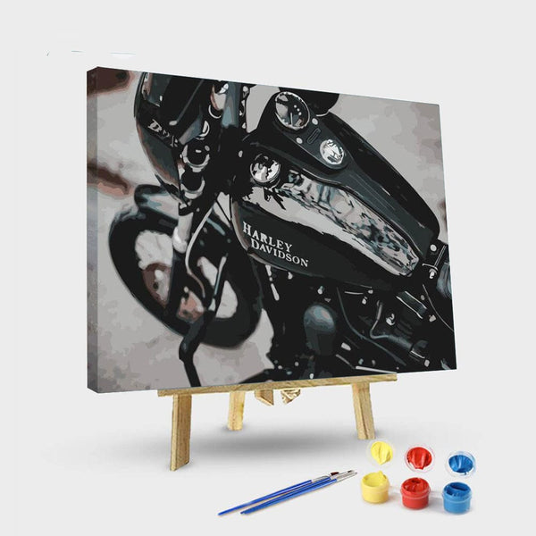 paintingnumberart 16"x20"/40x50cm / Without frame Paint By Numbers Kit – Black Motorcycle