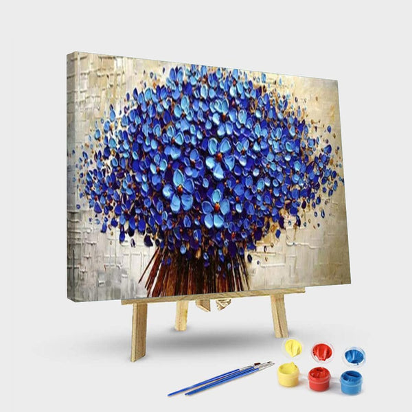 paintingnumberart 16"x20"/40x50cm / Without frame Paint By Numbers Kit – Blue flower