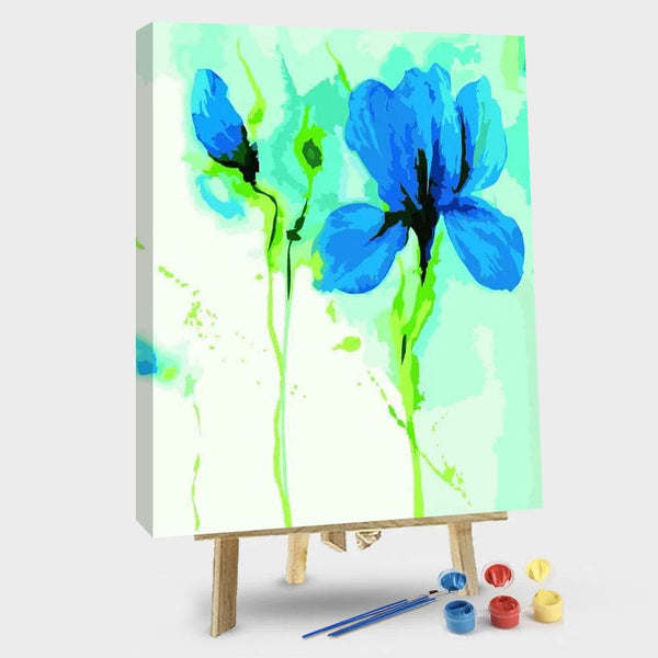 paintingnumberart 16"x20"/40x50cm / Without frame Paint By Numbers Kit – Blue Flowers
