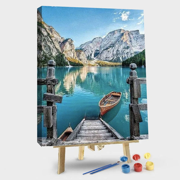 paintingnumberart 16"x20"/40x50cm / Without frame Paint by Numbers Kit – Boat On The Lake