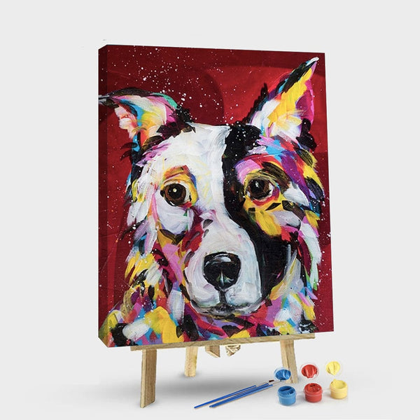 paintingnumberart 16"x20"/40x50cm / Without frame Paint By Numbers Kit – Border Collie Dog