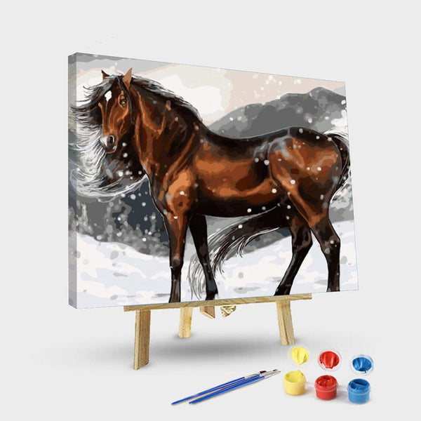 paintingnumberart 16"x20"/40x50cm / Without frame Paint By Numbers Kit – Brown Horse