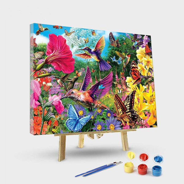 paintingnumberart 16"x20"/40x50cm / Without frame Paint by Numbers Kit – Butterfly and Flowers