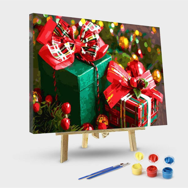 paintingnumberart 16"x20"/40x50cm / Without frame Paint By Numbers Kit-Cartoon Cat & Christmas Tree