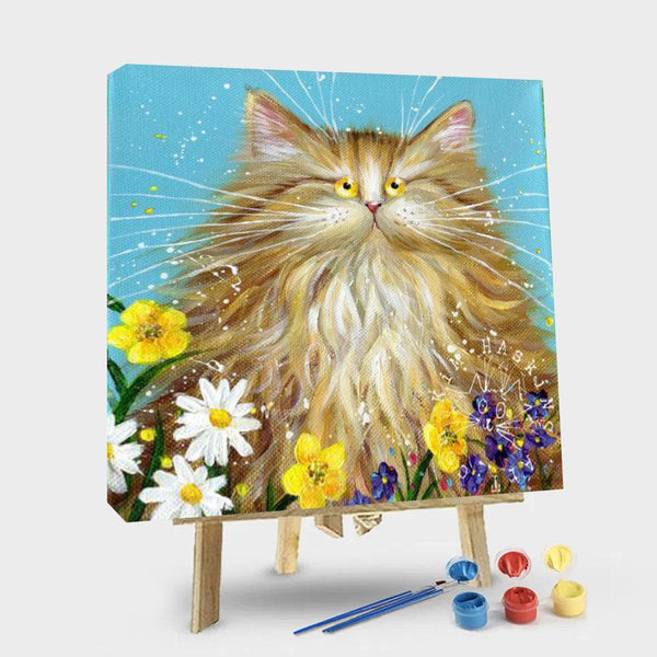 paintingnumberart 16"x20"/40x50cm / Without frame Paint By Numbers Kit – Cat and Daisies