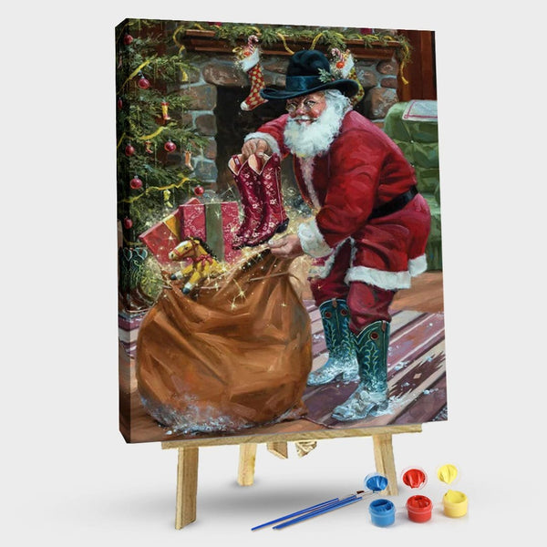 paintingnumberart 16"x20"/40x50cm / Without frame Paint By Numbers Kit – Cat By Christmas Tree
