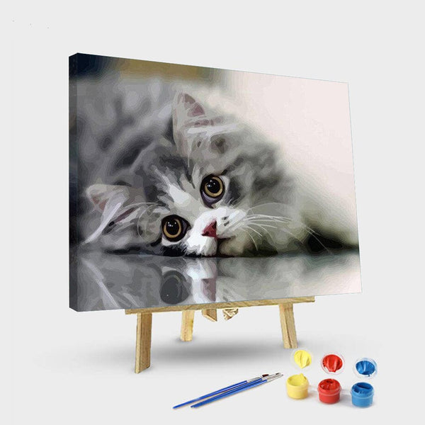 paintingnumberart 16"x20"/40x50cm / Without frame Paint By Numbers Kit – Cat on the Floor