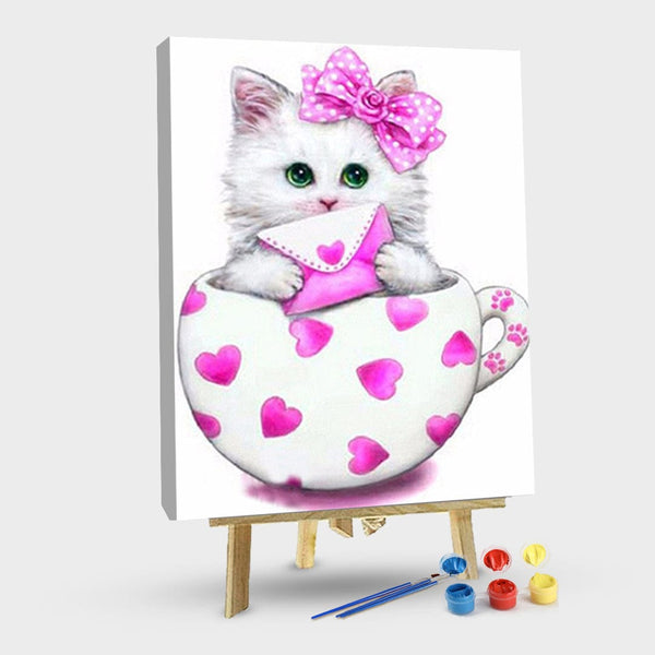 paintingnumberart 16"x20"/40x50cm / Without frame Paint By Numbers Kit-Cat pink