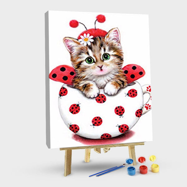 paintingnumberart 16"x20"/40x50cm / Without frame Paint By Numbers Kit-Cat red