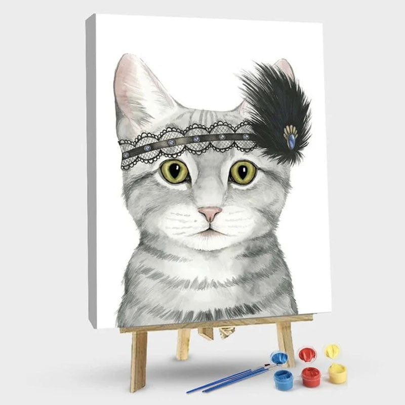 paintingnumberart 16"x20"/40x50cm / Without frame Paint By Numbers Kit – Cat with Feathers