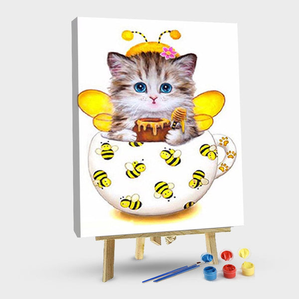 paintingnumberart 16"x20"/40x50cm / Without frame Paint By Numbers Kit-Cat yellow