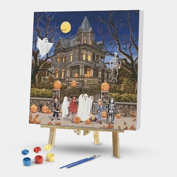 paintingnumberart 16"x20"/40x50cm / Without frame Paint By Numbers Kit – Children Carrying Pumpkins