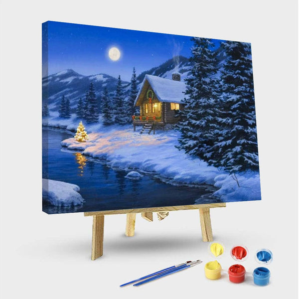 paintingnumberart 16"x20"/40x50cm / Without frame Paint By Numbers Kit – Christmas Cabin