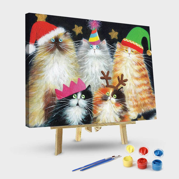 paintingnumberart 16"x20"/40x50cm / Without frame Paint By Numbers Kit-Christmas Cats