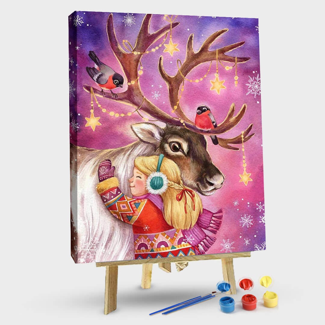 paintingnumberart 16"x20"/40x50cm / Without frame Paint By Numbers Kit-Christmas deer