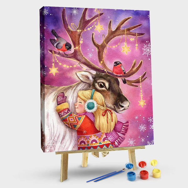 paintingnumberart 16"x20"/40x50cm / Without frame Paint By Numbers Kit-Christmas deer