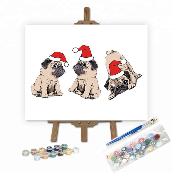 paintingnumberart 16"x20"/40x50cm / Without frame Paint by Numbers Kit-Christmas Dog