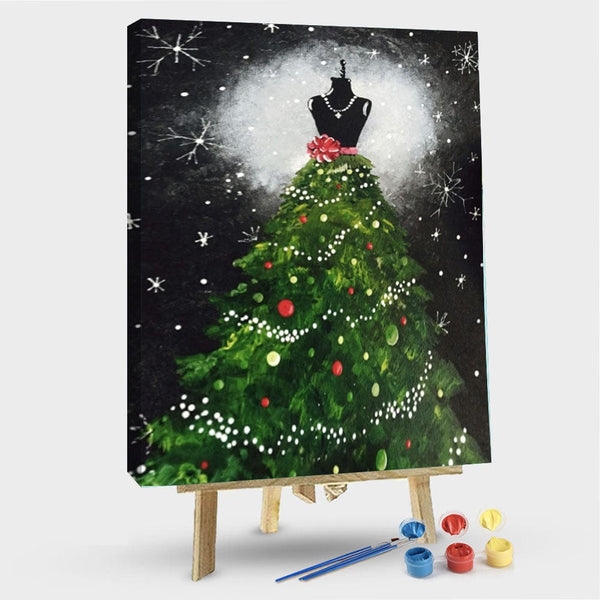 paintingnumberart 16"x20"/40x50cm / Without frame Paint By Numbers Kit – Christmas Dress