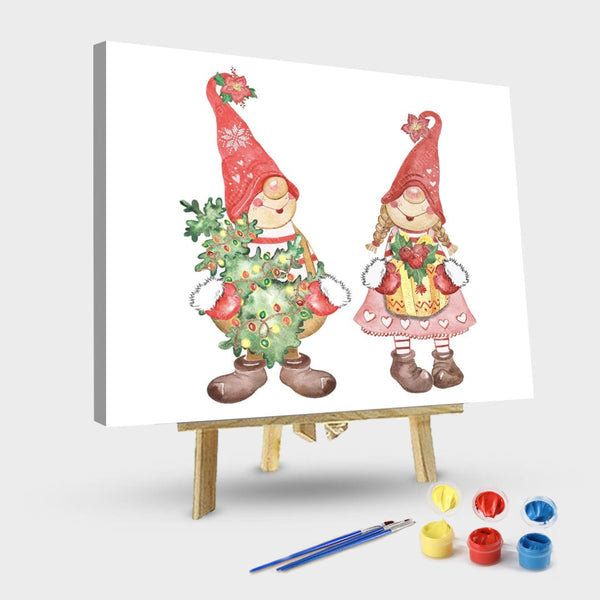 paintingnumberart 16"x20"/40x50cm / Without frame Paint By Numbers Kit-Christmas Gnomes5