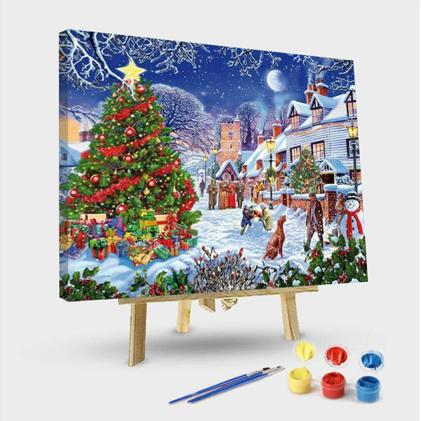 paintingnumberart 16"x20"/40x50cm / Without frame Paint By Numbers Kit – Christmas in the Town