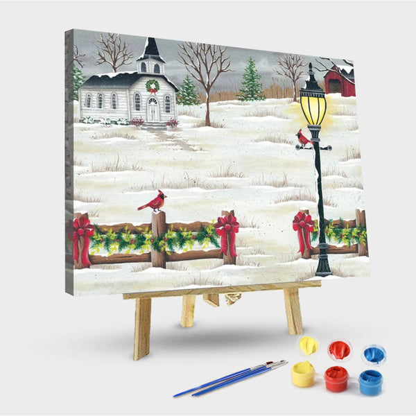 paintingnumberart 16"x20"/40x50cm / Without frame Paint by Numbers Kit-Christmas Lamppost