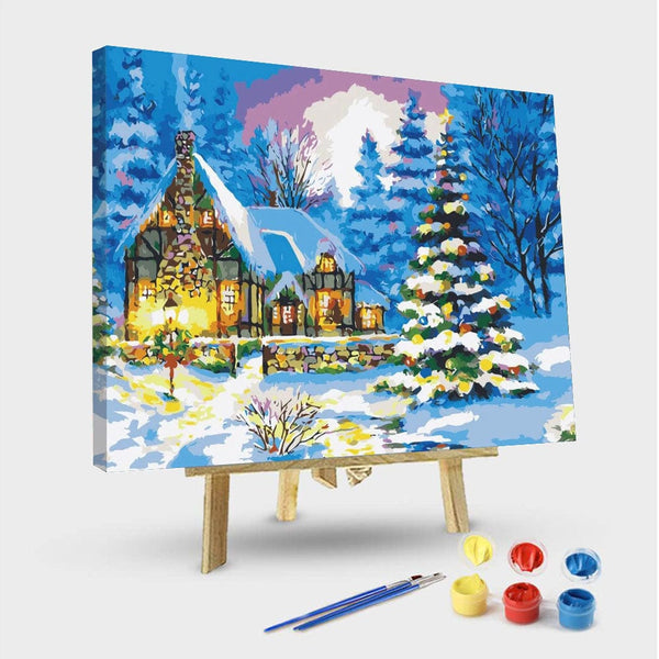 paintingnumberart 16"x20"/40x50cm / Without frame Paint By Numbers Kit – Christmas Landscape 2