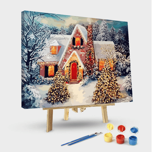 paintingnumberart 16"x20"/40x50cm / Without frame Paint By Numbers Kit – Christmas Landscape