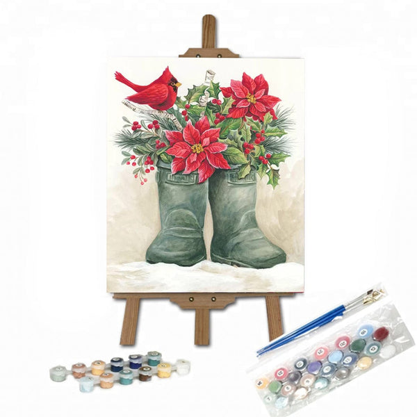 paintingnumberart 16"x20"/40x50cm / Without frame Paint By Numbers Kit-Christmas Lodge Boots
