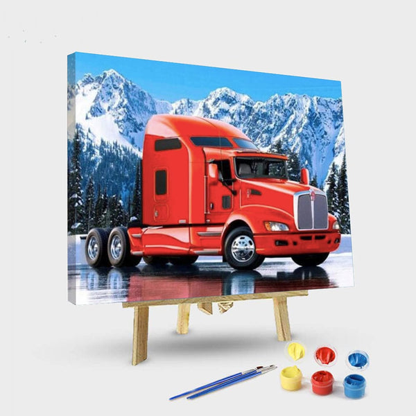 paintingnumberart 16"x20"/40x50cm / Without frame Paint By Numbers Kit – Christmas Red Truck
