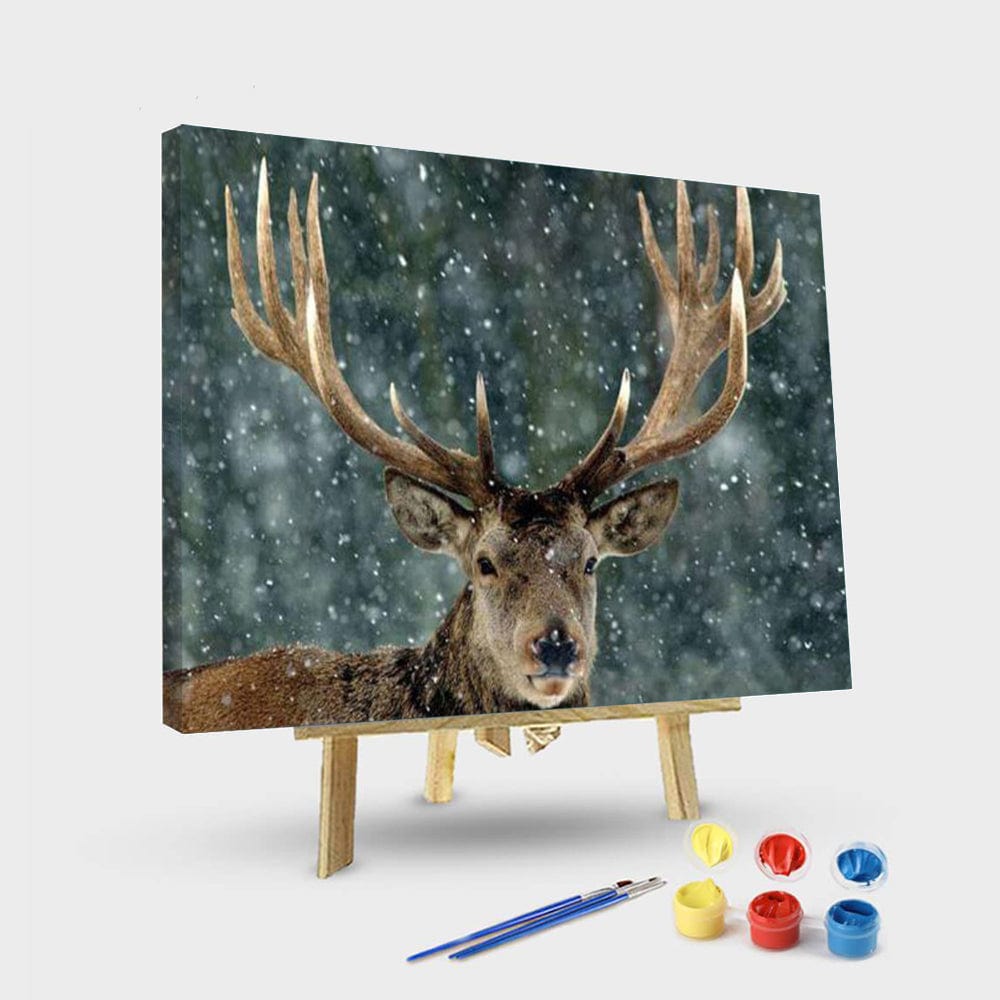 paintingnumberart 16"x20"/40x50cm / Without frame Paint By Numbers Kit – Christmas Snow Deer