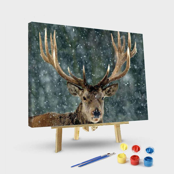 paintingnumberart 16"x20"/40x50cm / Without frame Paint By Numbers Kit – Christmas Snow Deer