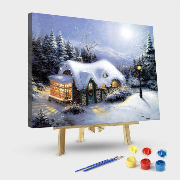 paintingnumberart 16"x20"/40x50cm / Without frame Paint By Numbers Kit-Christmas Snow House