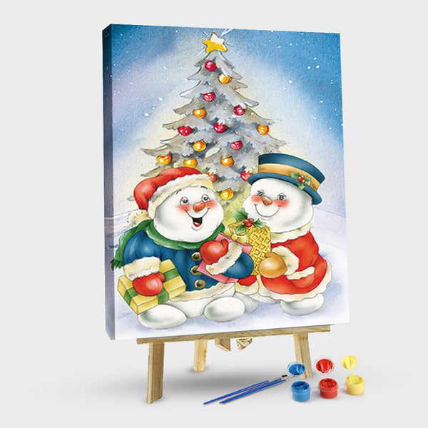 paintingnumberart 16"x20"/40x50cm / Without frame Paint By Numbers Kit-Christmas Snowman