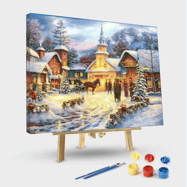 paintingnumberart 16"x20"/40x50cm / Without frame Paint By Numbers Kit – Christmas Town