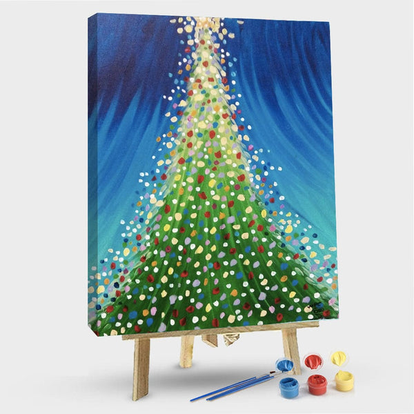 paintingnumberart 16"x20"/40x50cm / Without frame Paint By Numbers Kit – Christmas Tree Eiffel Tower