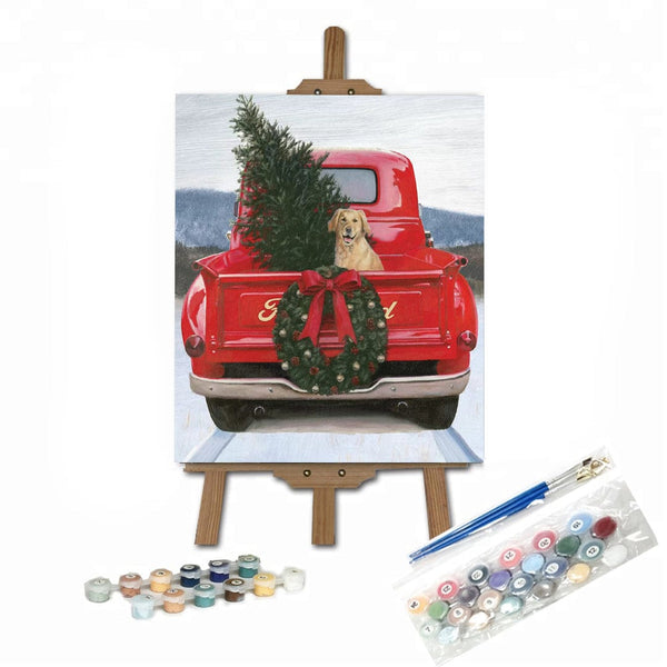 paintingnumberart 16"x20"/40x50cm / Without frame Paint by Numbers Kit-Christmasin the Heart land IV Ford