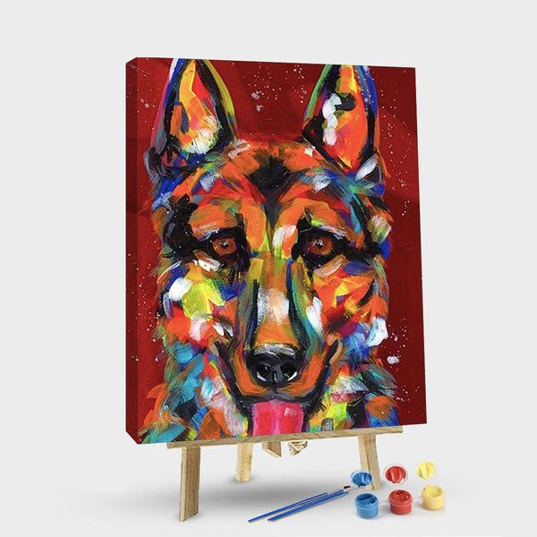 paintingnumberart 16"x20"/40x50cm / Without frame Paint By Numbers Kit – Colorful German Shepherd Dog