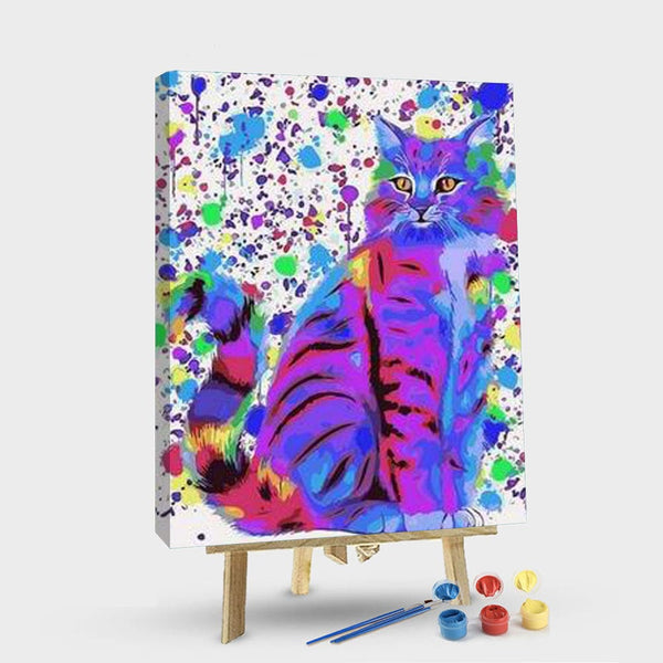 paintingnumberart 16"x20"/40x50cm / Without frame Paint By Numbers Kit – Colorful Painted Cat