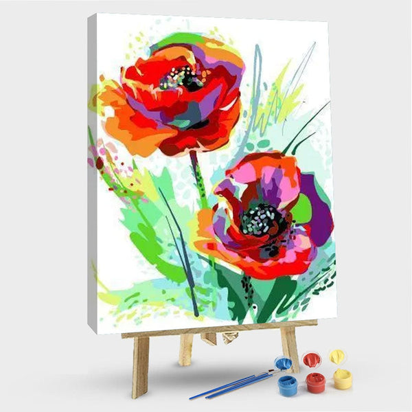paintingnumberart 16"x20"/40x50cm / Without frame Paint By Numbers Kit – Colorful Poppies