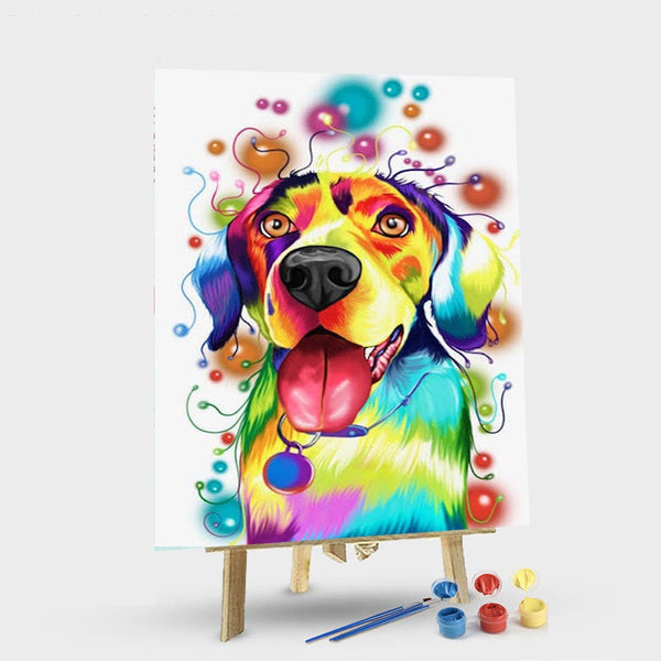 paintingnumberart 16"x20"/40x50cm / Without frame Paint By Numbers Kit – Colorful Retriever Dog