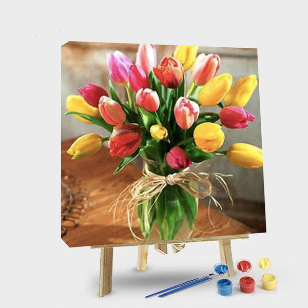 paintingnumberart 16"x20"/40x50cm / Without frame Paint By Numbers Kit – Colourful Tulips