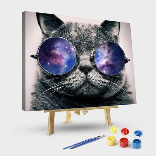 paintingnumberart 16"x20"/40x50cm / Without frame Paint By Numbers Kit-Cosmic Cat