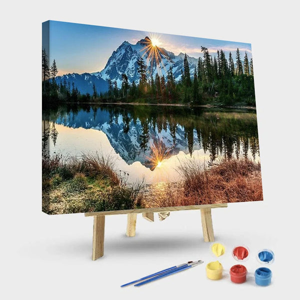 paintingnumberart 16"x20"/40x50cm / Without frame Paint By Numbers Kit-Crystal Mountain