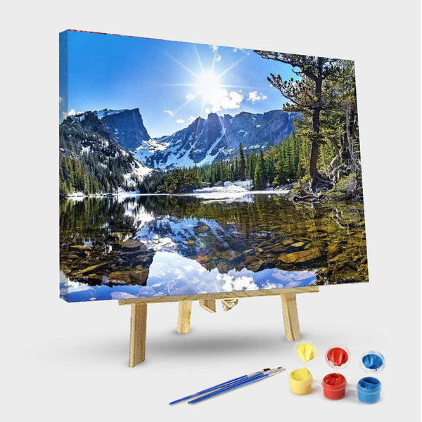 paintingnumberart 16"x20"/40x50cm / Without frame Paint By Numbers Kit – Crystal Mountain Lake