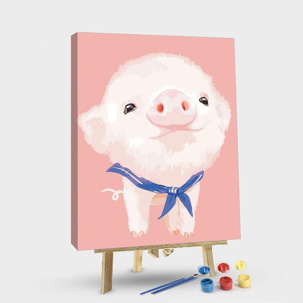 paintingnumberart 16"x20"/40x50cm / Without frame Paint By Numbers Kit – Cut Pink Pig