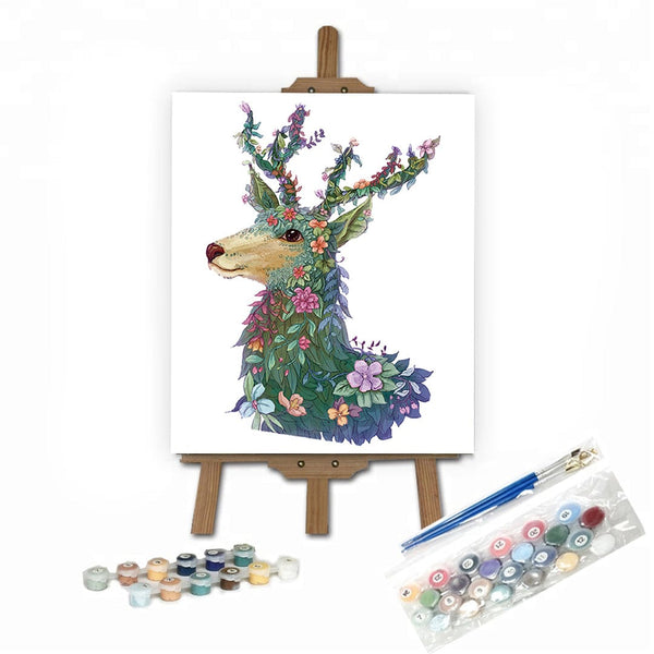paintingnumberart 16"x20"/40x50cm / Without frame Paint by Numbers Kit-Cute Deer Gnomes
