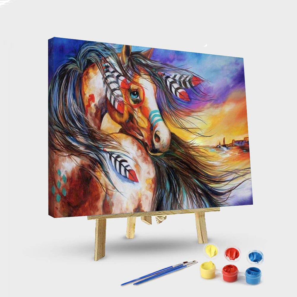paintingnumberart 16"x20"/40x50cm / Without frame Paint By Numbers Kit – Elegant Horse