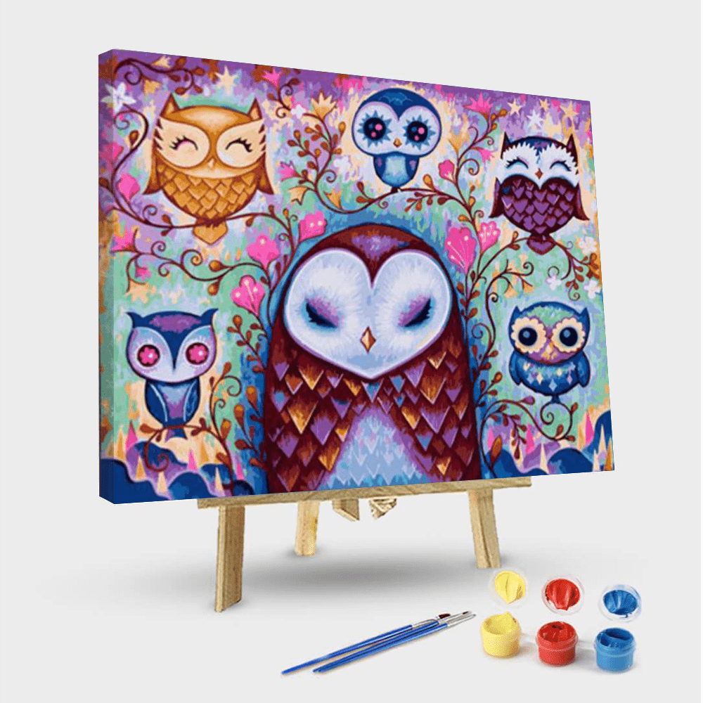 paintingnumberart 16"x20"/40x50cm / Without frame Paint By Numbers Kit -Female Owls